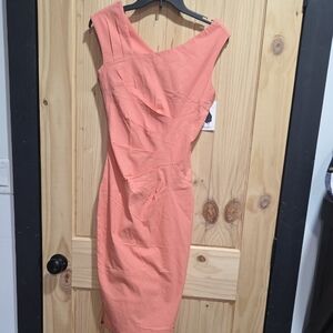 Chic One Shoulder Coral Dress